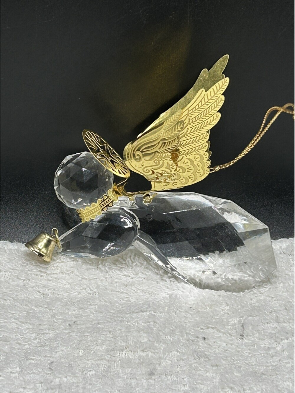 Vintage Filigree Angel Roman Inc Gold Wings Christmas Ornament 1994 ECU